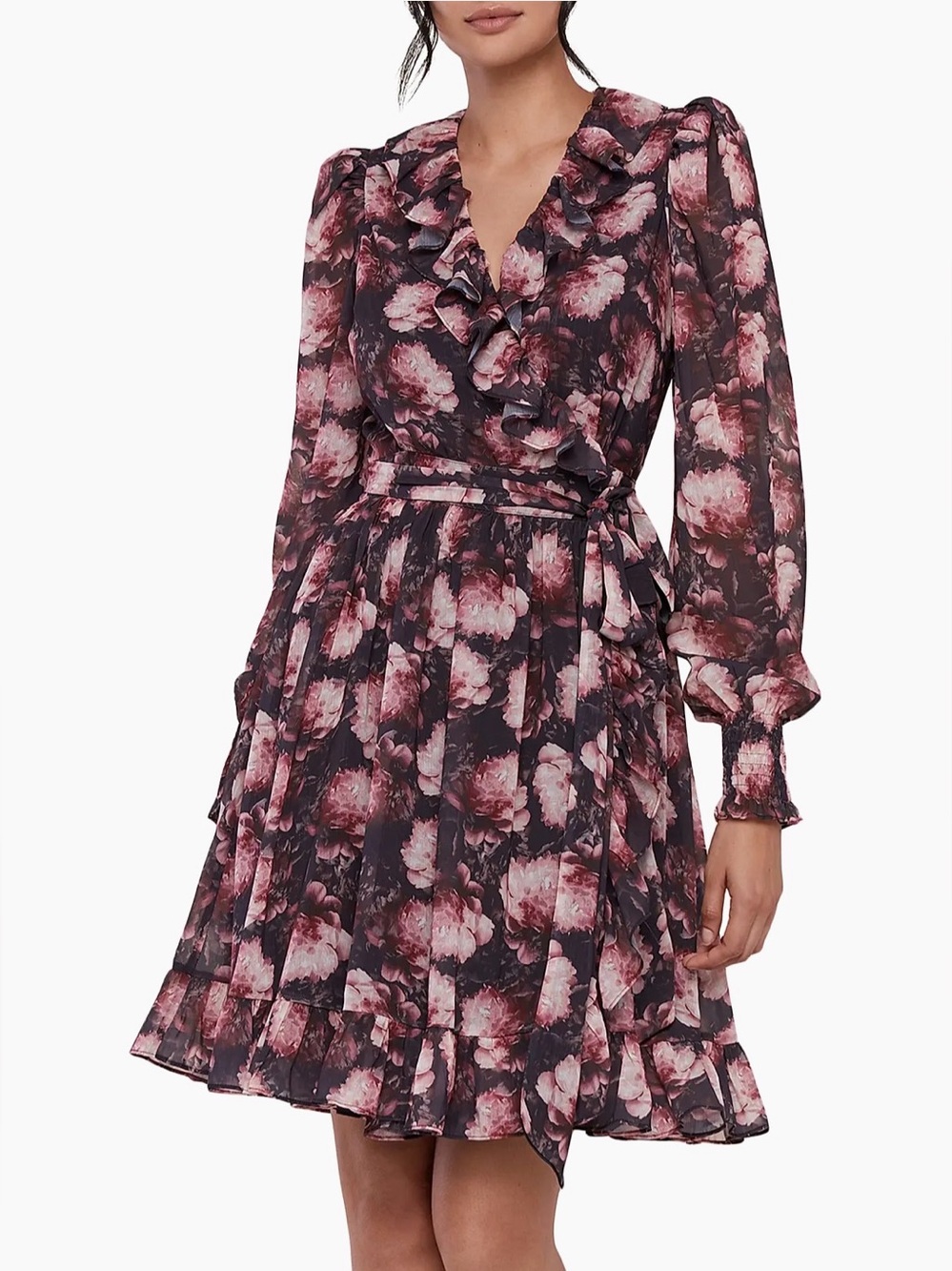 Rachel Parcell Ruffled Floral Wrap Dress/ Size Medium